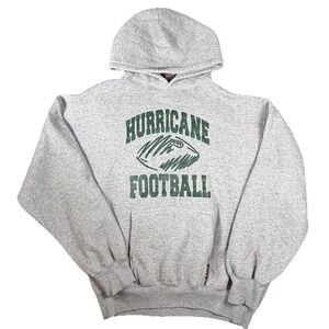 Vintage Vecta Sport Hoodie Mens 2XL Gray Hurricane Football Graphic Fleece